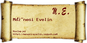 Ménesi Evelin névjegykártya